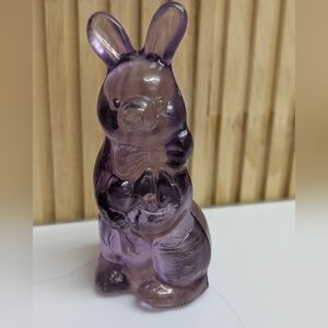 Vintage Glass Bunny Rabbit 5" Purple Bunny